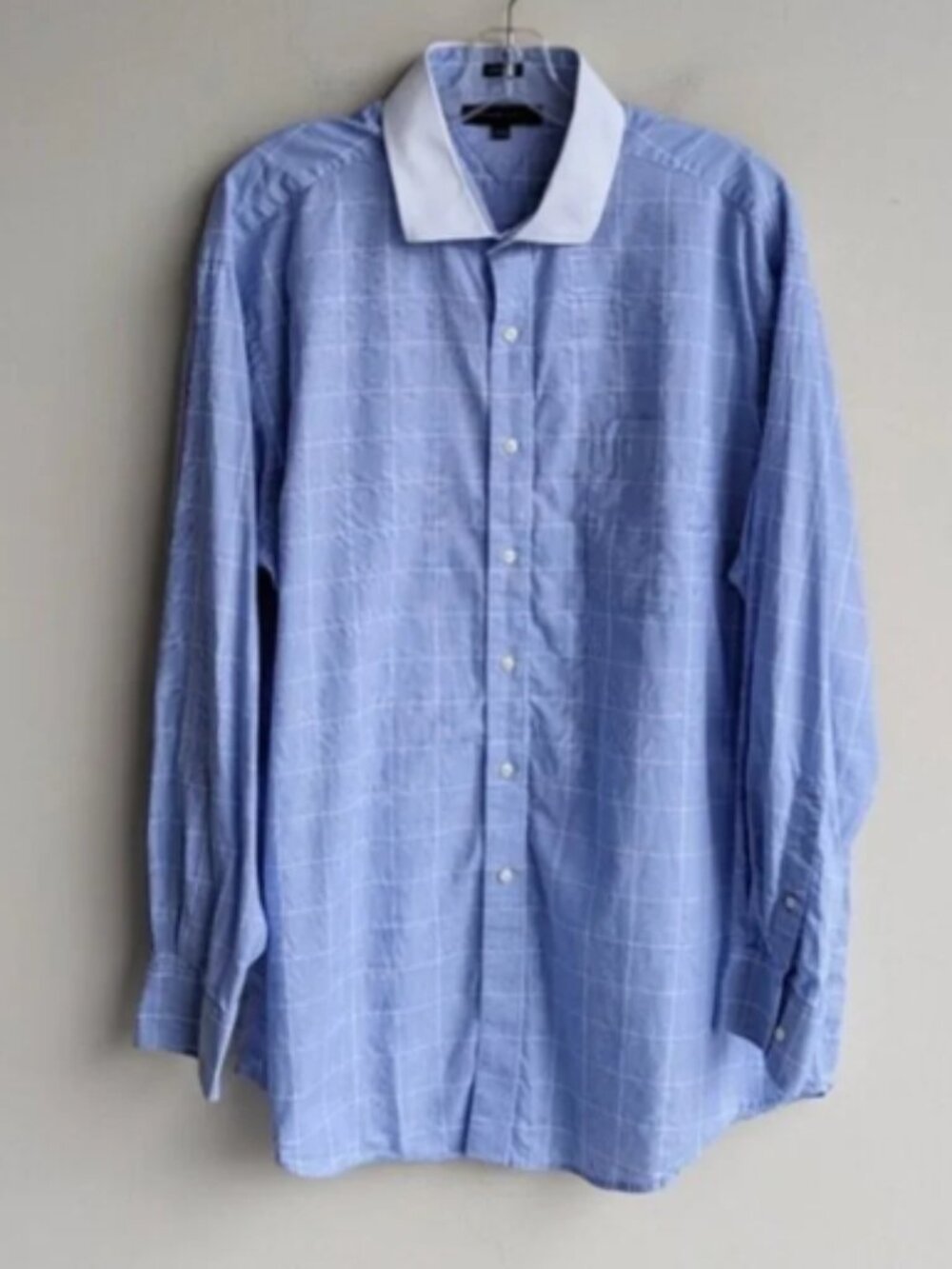 Tommy Hilfiger blue & white plaid dress shirt